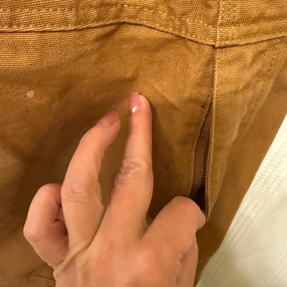 Carhartt Canvas Cargo Dark Tan Bib Carpenter Overalls Youth Boys Sz 10 - Picture 4 of 16